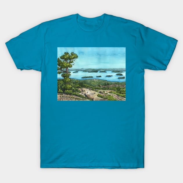 Cadilac Mountain View in Acadia National Park T-Shirt by meganrenaeart